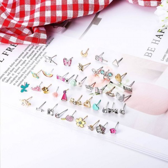 Stainless Steel Stud Earrings For Women Unicorn Candy Little Girls Cute Hypoallergenic Earrings Set